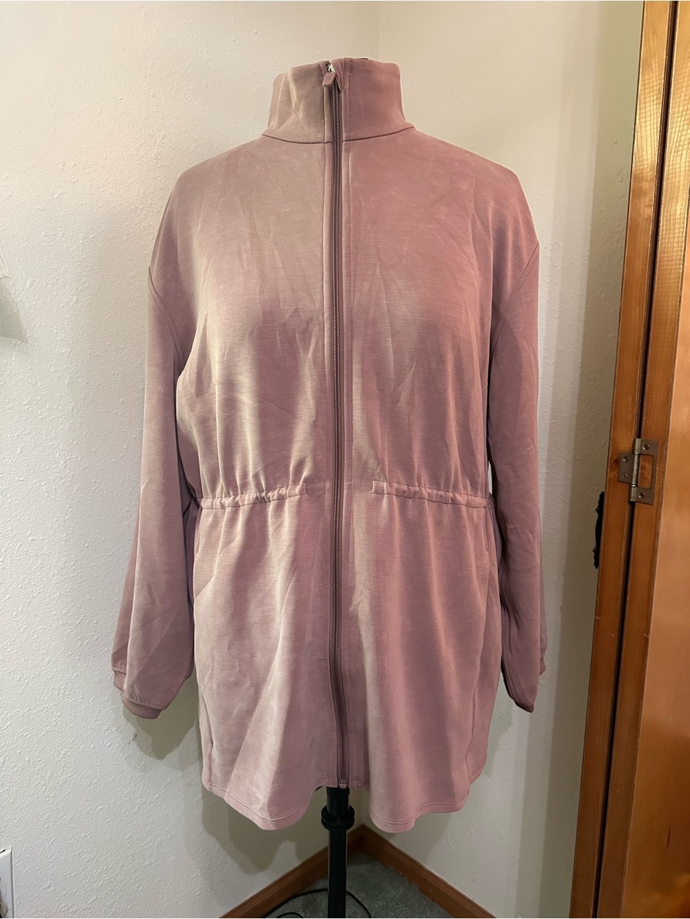 lululemon athletica Dusty Pink Full-Zip Funnel Neck Sweater